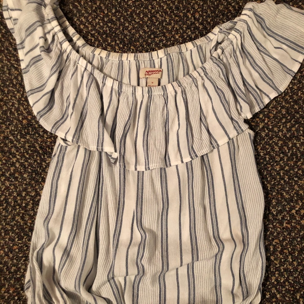 Striped off the shoulder top